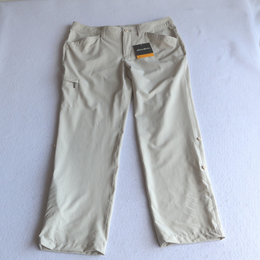 Eddie Bauer Travex Adventurer Rollup Pants Putty Beige Womens 10 NWT 0663